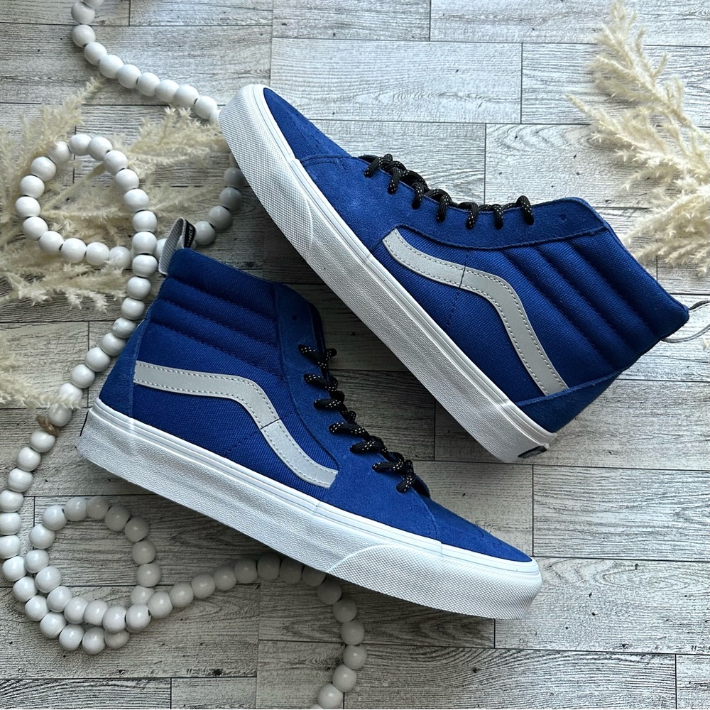 New W/ Box Vans OTW Webbing Blue Suede Sk8 Hi Shoes